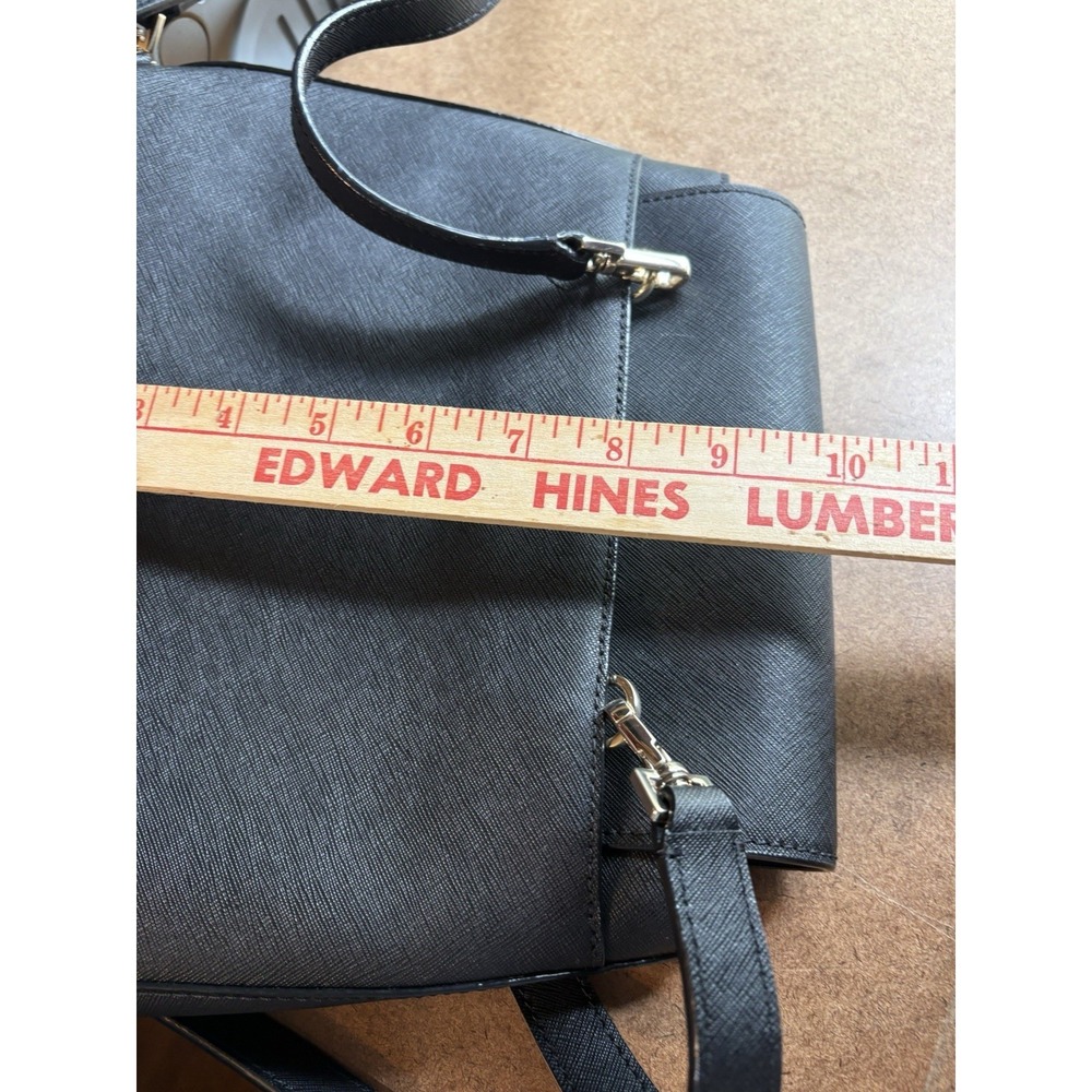 Kate Spade Black Leather Backpack Silver Hardware Pebbled Zip Women's - Picture 8 of 9